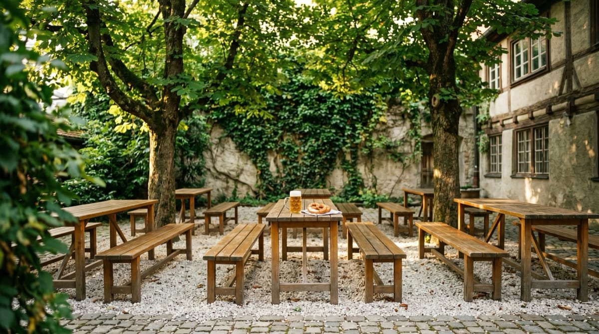 Biergarten unter alten Kastanien